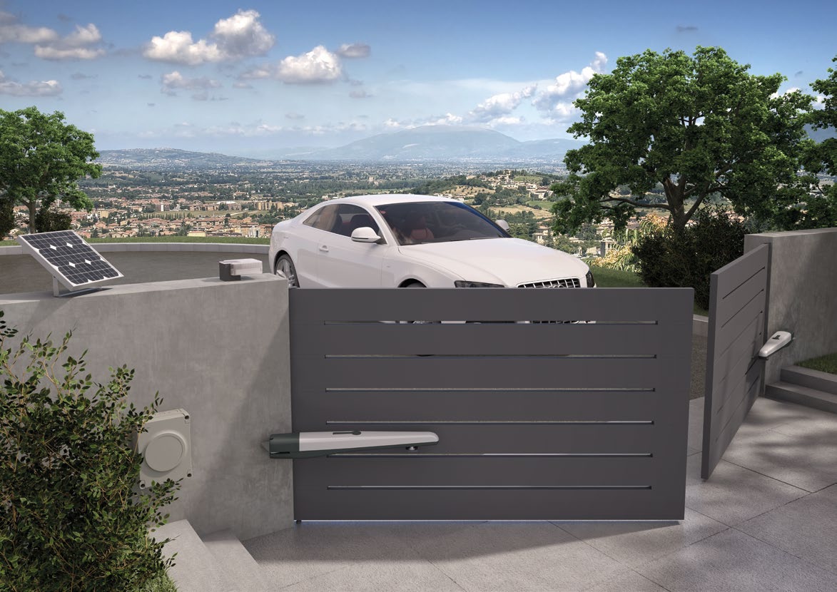 Motores para puertas batientes con elementos de seguridad